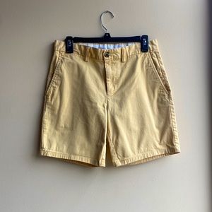 Mens yellow 7” inseam old navy shorts